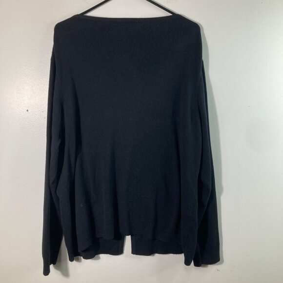 Womens Coldwater Creek‎ Silk Blend Beaded Clasp Cardigan Sweater Black 2X Cotton - Picture 2 of 9